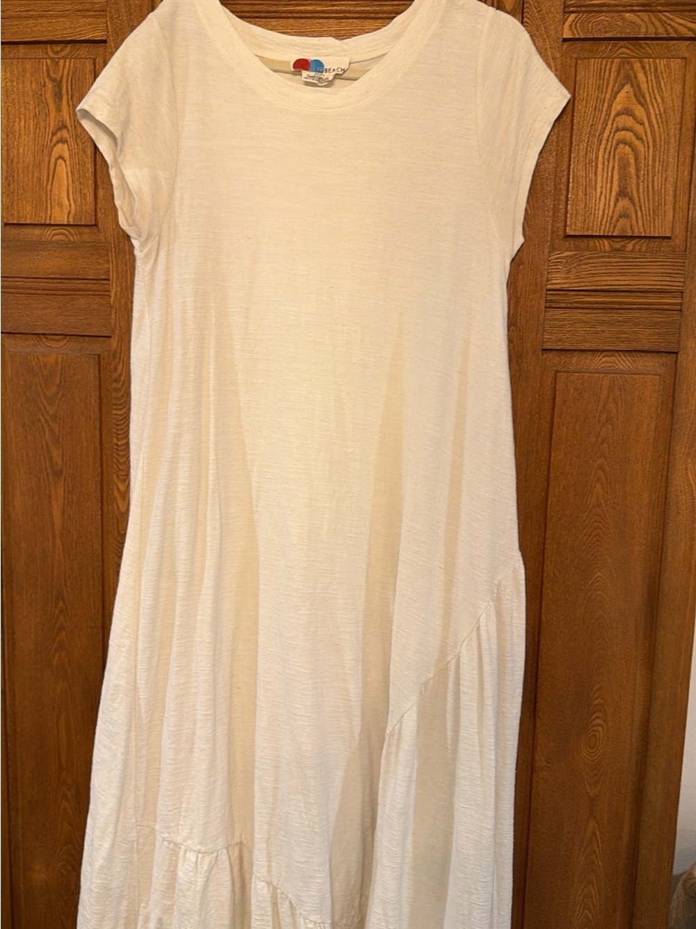 Free People Cream Short-Sleeve Tiered Maxi Dress
